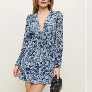 Reformation Tris Dress Blue - Size 2